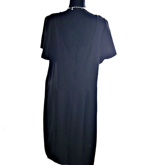 Lane Bryant Black Deep V-neck Tie Front Dress Size 24 - Picture 2 of 6